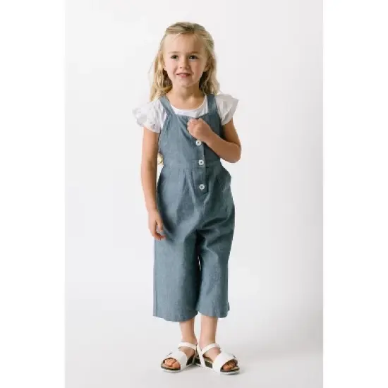 Hope & Henry Girls' Button Front Overall, Infant image {1}