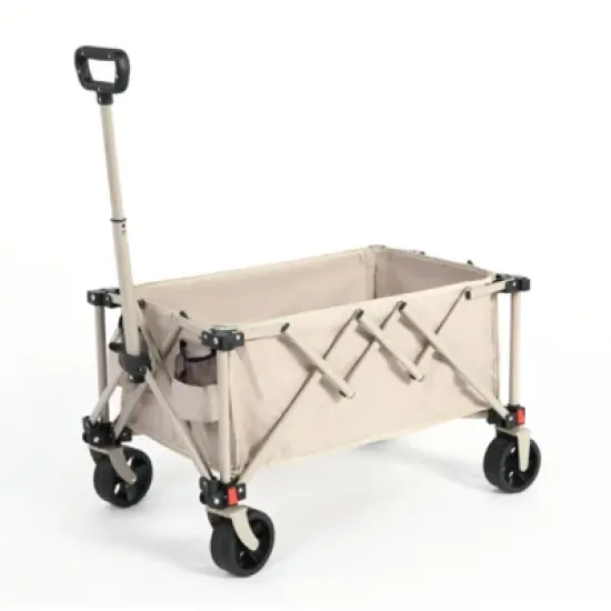 FATMOON Folding Wagon Cart with All Terrain Wheels & Adjustable Handle,360&deg; Smooth Mobility,Foldable Design for Camping,Shopping,Sports,Outdoor image {14}