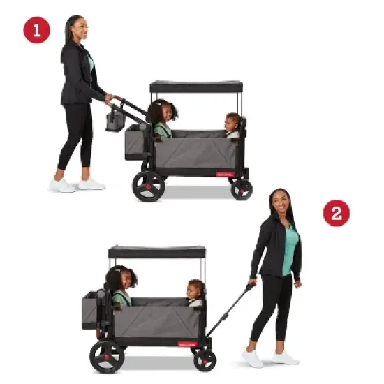 Radio Flyer Atlas Kid and Cargo Stroller Wagon - Gray image {5}