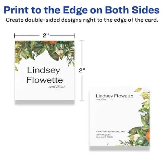 Avery Printable Matte White Cards with Sure Feed, 2" x 2" Square image {5}