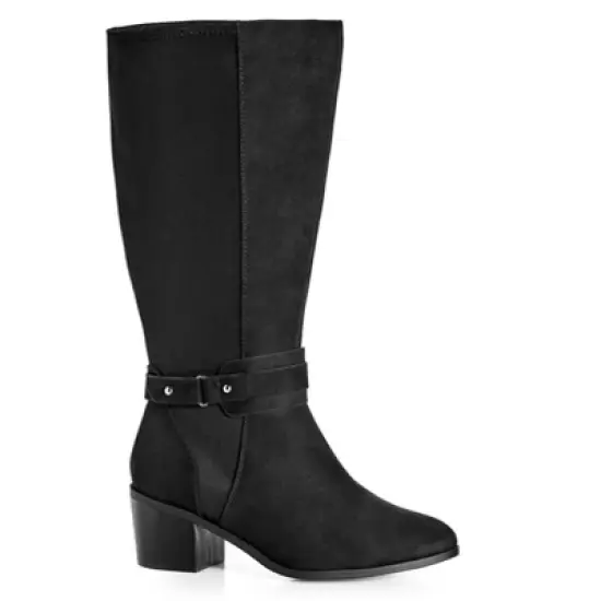 Women's Wide Fit Helen Tall Boot - Black | AVENUE image {7}