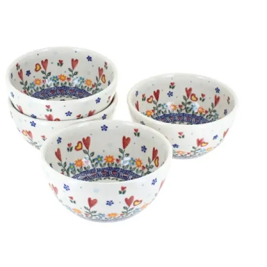 Blue Rose Polish Pottery 71-4 Vena Dessert Bowl Set image {7}