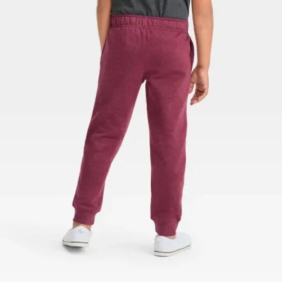Boys' Fleece Jogger Pants - Cat & Jack&trade; Burgundy M image {1}