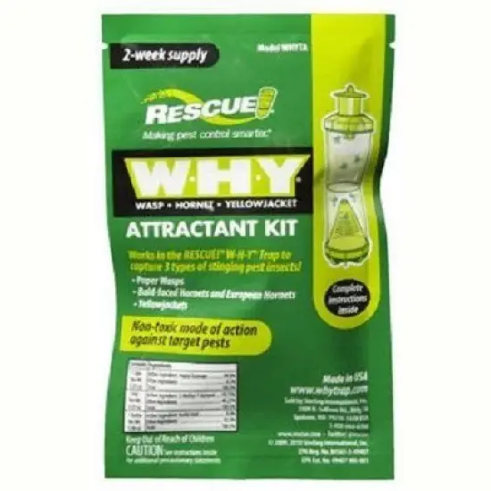RESCUE WHYTA WHY Trap Wasp, Hornet, Yellow Jacket Non-Toxic Attractant Refill (2 Week) [8 Pack] image {1}