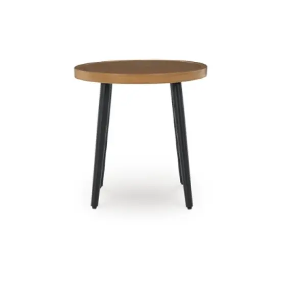 Signature Design by Ashley Horizon Hall Round End Table, Brown image {2}