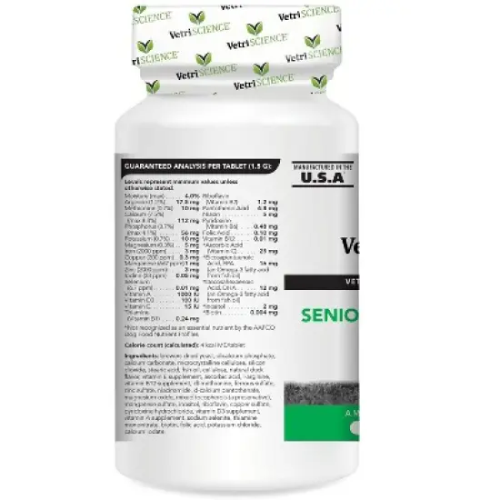 VetriScience Canine Plus Multivitamin for Senior Dogs, Mood, Skin, Coat, Liver Function, Duck Flavor, 60 Chewable Tablets image {2}