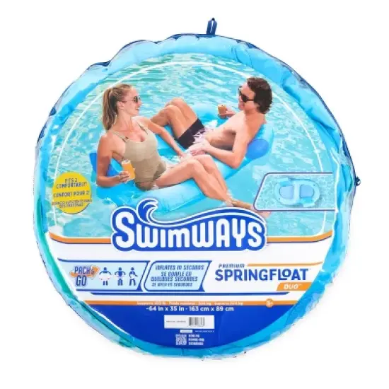 Swimways Premium Tandem Spring Float - Sky Blue: For Lounging in Pool image {6}