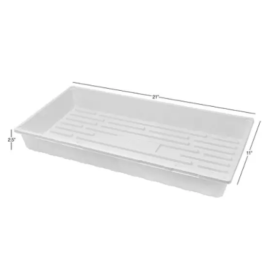 SUNPACK 10" x 20" Plastic Seed Starting Tray, White, 2.5" image {1}