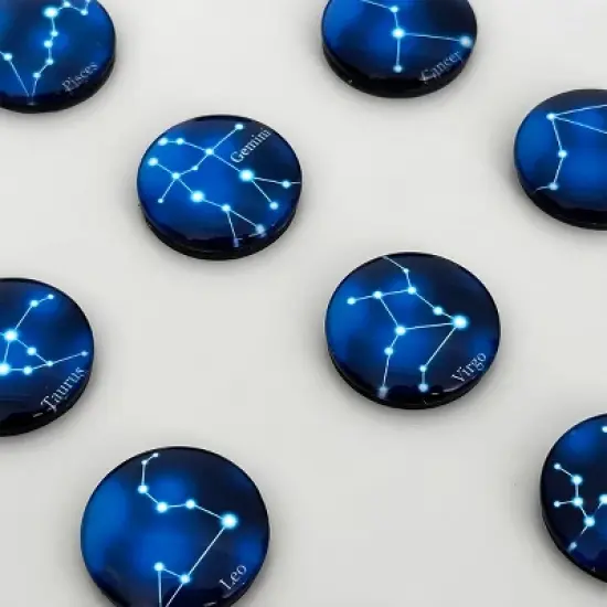 Wrapables Crystal Glass Magnets, Refrigerator Magnets for Office Whiteboards, Cabinets, Lockers (Set of 12), Constellations image {2}