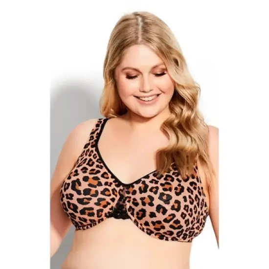 Women's Plus Size Fashion Smooth Caress Print Bra - leopard
 | AVENUE image {21}