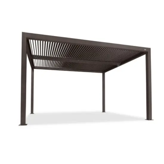 PURPLE LEAF Outdoor Louvered Pergola Sun Shade Outside Canopy with Aluminum Roof for Pool Hot Tub Backyard Garden Pavilion Patio Hardtop Gazebo image {10}