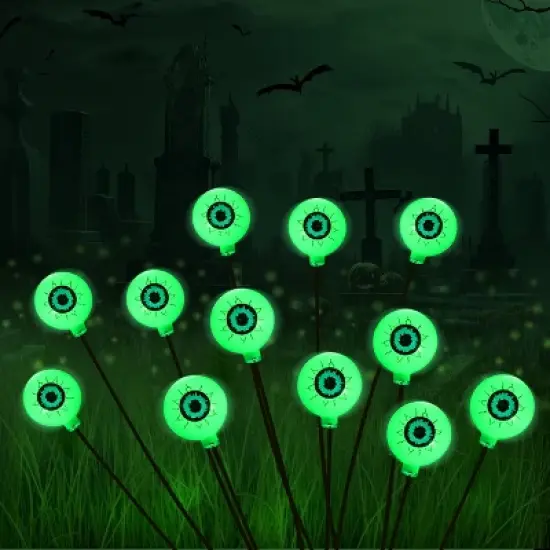 Joyfy Eyeball Yard Stake Outdoor Halloween Decorations, Garden Stake LED Light, Waterproof Stake Decor Light for Halloween image {1}