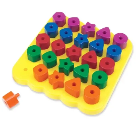Learning Resources Stacking Shapes Pegboard, Fine Motor Toy image {1}