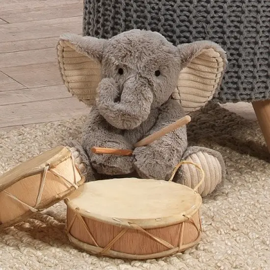 Lambs & Ivy Jungle Safari Gray Plush Elephant Stuffed Animal Toy Plushie - Jett image {2}