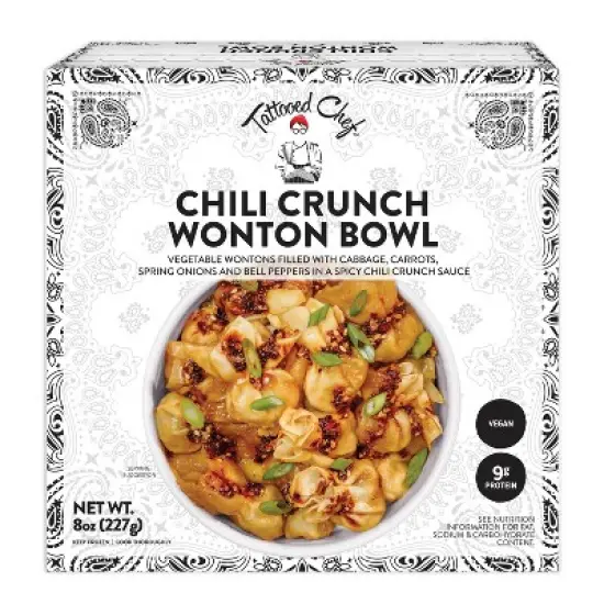 Tattooed Chef Vegan Frozen Chili Crunch Wonton Bowl - 8oz image {5}