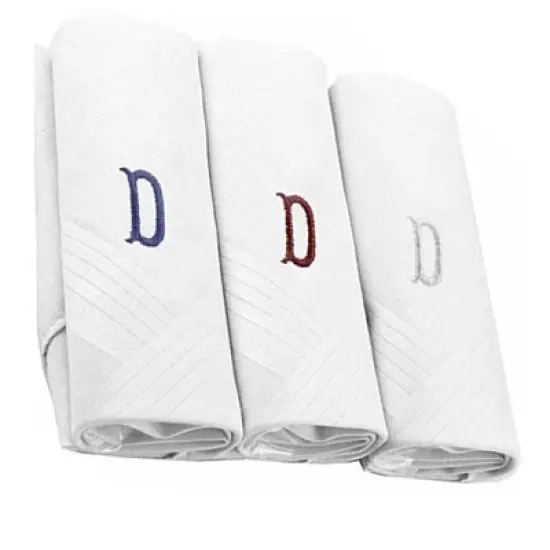 Men's Cotton Monogrammed Handkerchiefs Initial Letter Hanky image {19}