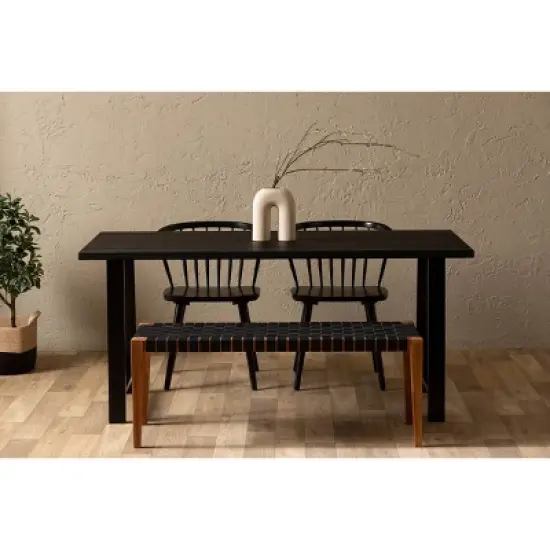 Balka Woven Leather Bench Matte Black - South Shore image {1}