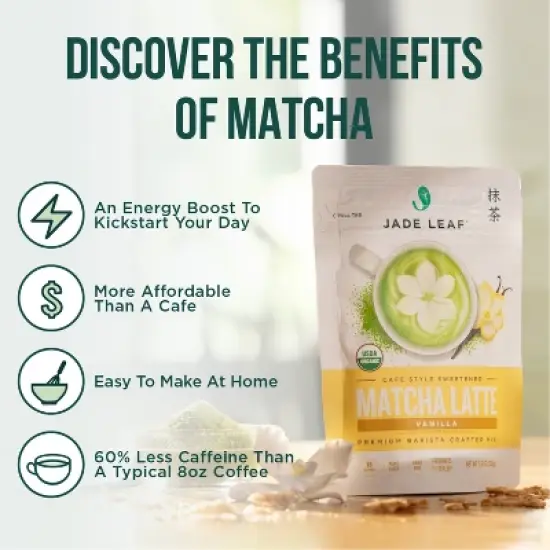 Jade Leaf Organic Vanilla Flavored Matcha Latte Mix - 3.5oz image {4}