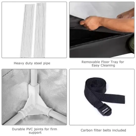 48''x24''x60'' Mylar Indoor Grow Tent Room Reflective Hydroponic Garden Growing image {6}