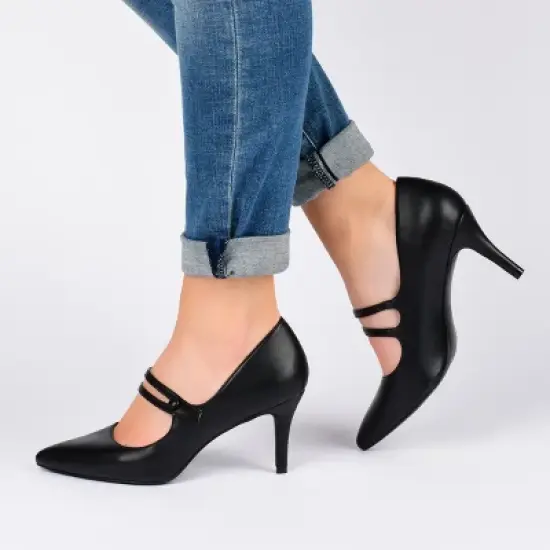 Journee Collection Womens Sidney Pointed Toe Mid Heel Pumps image {8}