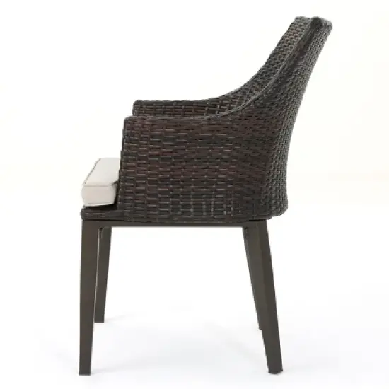 Christopher Knight Home Hillhurst Outdoor Round Wicker 3 Piece Bistro Set image {8}