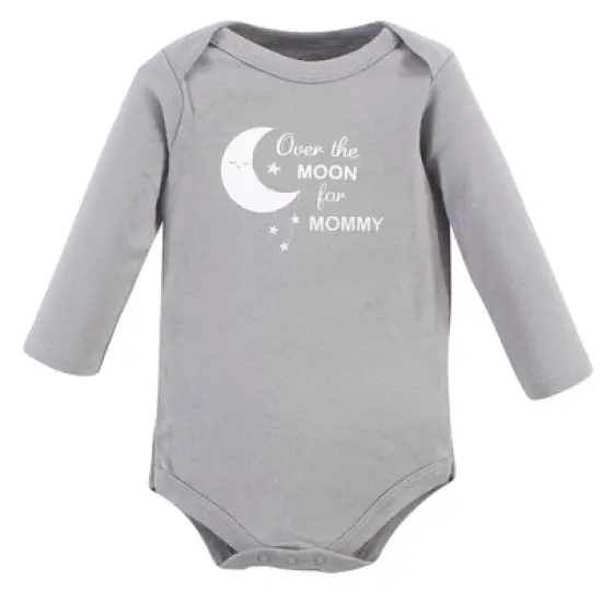 Luvable Friends Baby Boy Cotton Long-Sleeve Bodysuits 5pk, Boy Basic Elephant image {3}