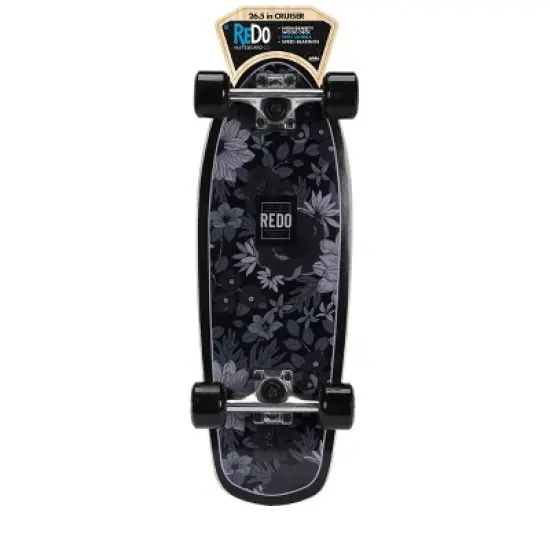 ReDo Skateboard Co. 24" Standard Skateboard - Black Floral image {2}
