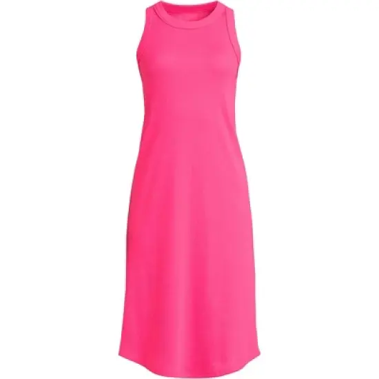 Lands' End Women's Cotton Rib Sleeveless Midi Tank Dress image {8}