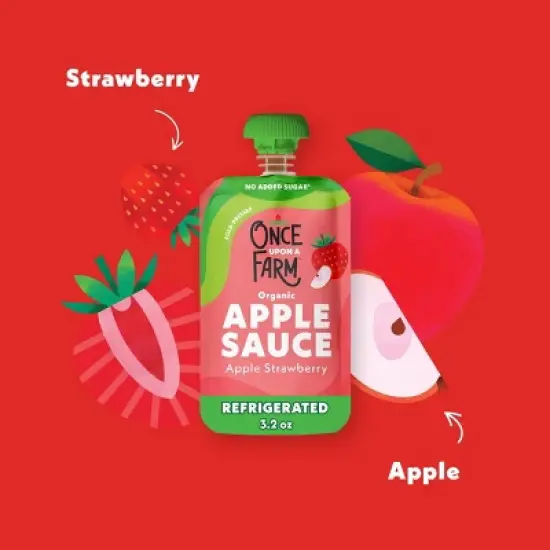 Once Upon A Farm Organic Strawberry Applesauce - 12.8oz/4ct image {2}