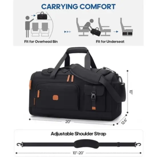 Gym Bag for Men and Women with Shoe & Laptop Compartment, 3-in-1 Sports Travel Duffel Bag image {3}
