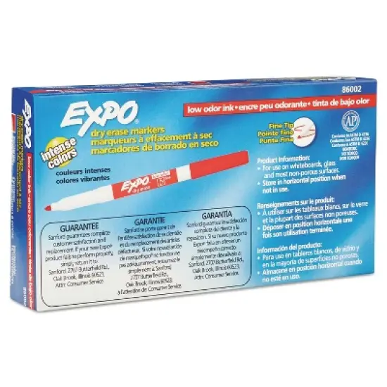 EXPO Low Odor Dry Erase Marker Fine Point Red Dozen 86002 image {5}