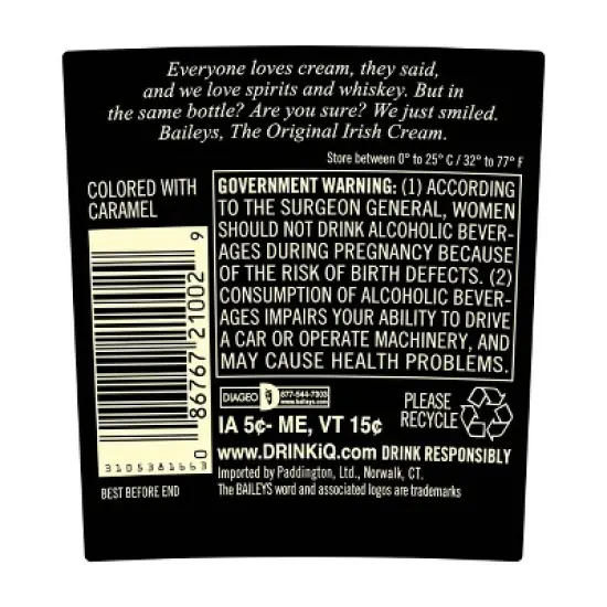 Baileys Irish Cream Liqueur - 1.75L Bottle image {5}