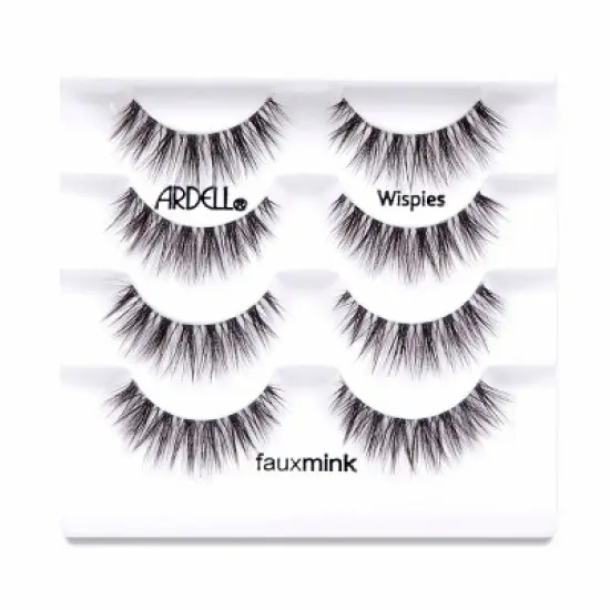 Ardell Faux Mink Wispies False Eyelashes - Black - 4pr image {2}