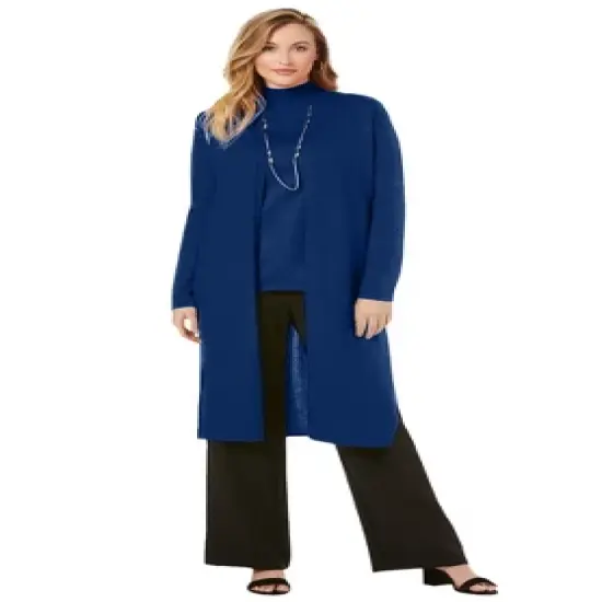 Jessica London Women&rsquo;s Plus Size Cotton Cashmere Duster Sweater image {9}