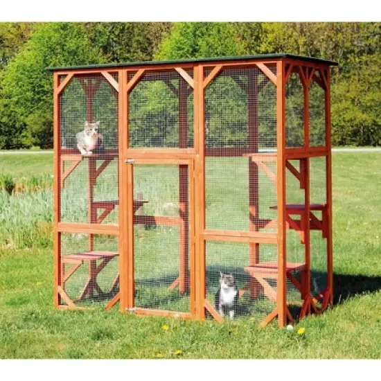 TRIXIE Pet Products Wooden Outdoor Cat Sanctuary image {2}