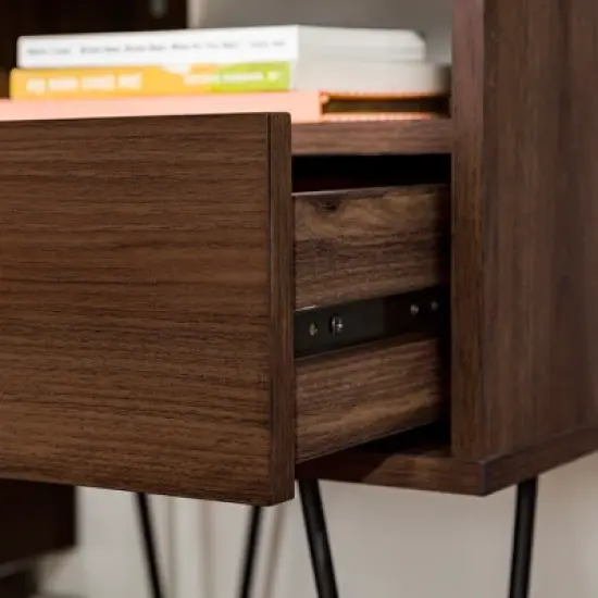 Amal Modern Single Drawer Hairpin Leg Nightstand - Saracina Home image {8}