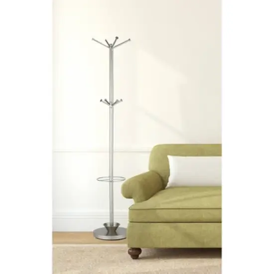 Quatro Umbrella Stand & Coat Rack Steel - Adesso image {1}