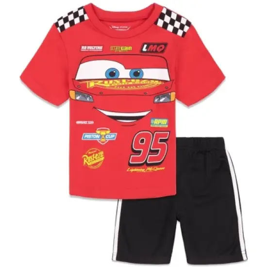 Disney Pixar Cars Lion King Lightning McQueen T-Shirt and Mesh Shorts Outfit Set Toddler image {8}