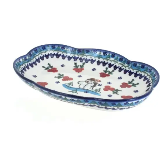 Blue Rose Polish Pottery 11E WR Scallop Dish image {5}