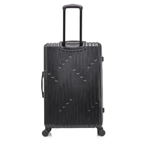 InUSA Drip Lightweight Hardside Large Checked Spinner Suitcase - Black image {5}