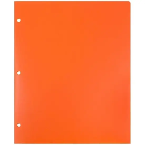 JAM 6pk Heavy Duty 3 Hole Punch 2 Pocket School Presentation Paper Folder Orange image {4}