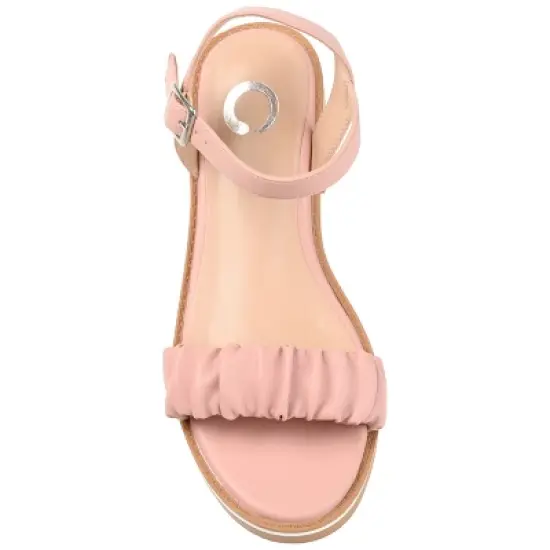 Journee Collection Womens Dexxla Buckle Ankle Strap Low Platform Sandals Rose 10 image {3}