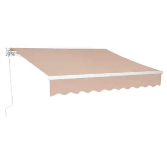Karl Home | 12 ft. x 10 ft. Brown  Polyester Cover Retractable Patio Awning image {4}