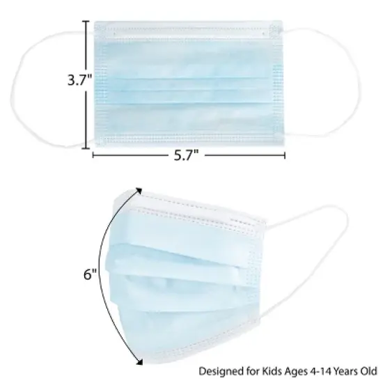 Disposable 3-Ply Face Mask with Ear Loops for Kids image {1}
