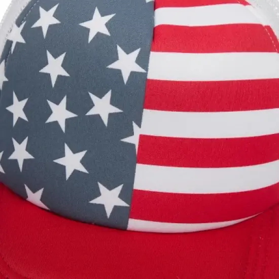 American Flag Split Design Trucker Hat image {3}