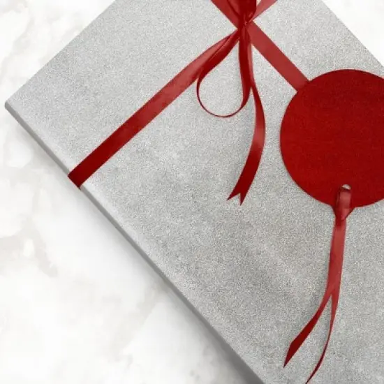 JAM PAPER Silver Glitter Gift Wrapping Paper Roll - 1 pack of 25 Sq. Ft. image {4}