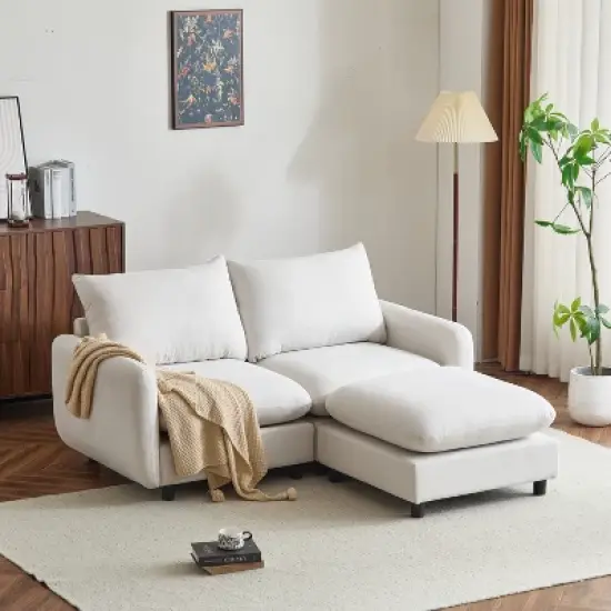 Christopher Knight Home Acker 3 Pieces Modern Upholstered Sectional Sofa Set, White image {1}