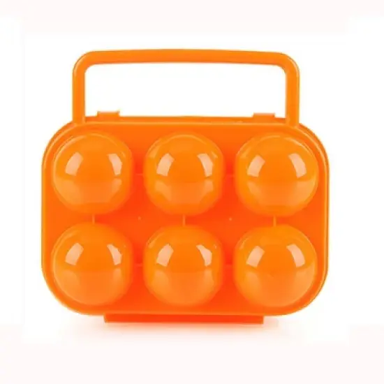 Portable Handle 6 Eggs Plastic Container Egg Storage Box Case(Orange) image {1}