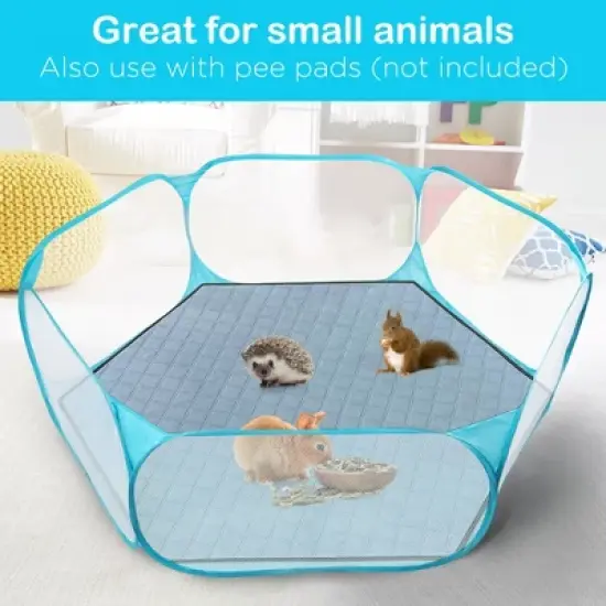 Prime Pets Small Animals Playpen, Waterproof Foldable Pet Cage Tent for Hamster, Rabbits, Guinea Pigs image {7}