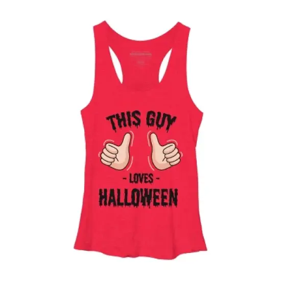 Women's Design By Humans This Guy Loves Halloween By MultimediaOne Racerback Tank Top image {7}